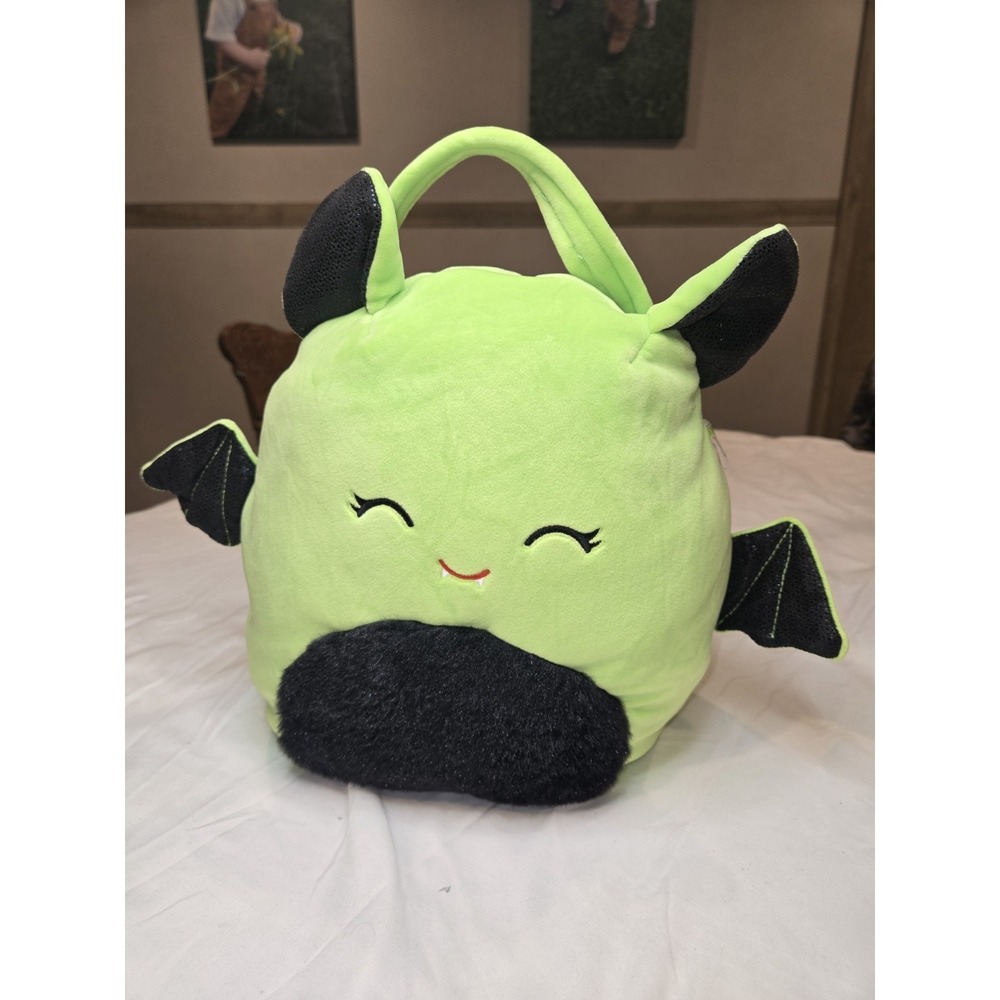 Squishmallows LeapFrog The Bat Halloween Treat Pail Bucket Bag 12 In Soft Handle